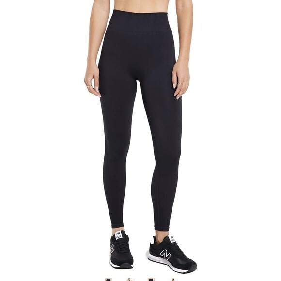 Z SUPPLY Walk It Out Seamless Legging Black M/L High Rise Ribbed Edge Nylon - Picture 3 of 8
